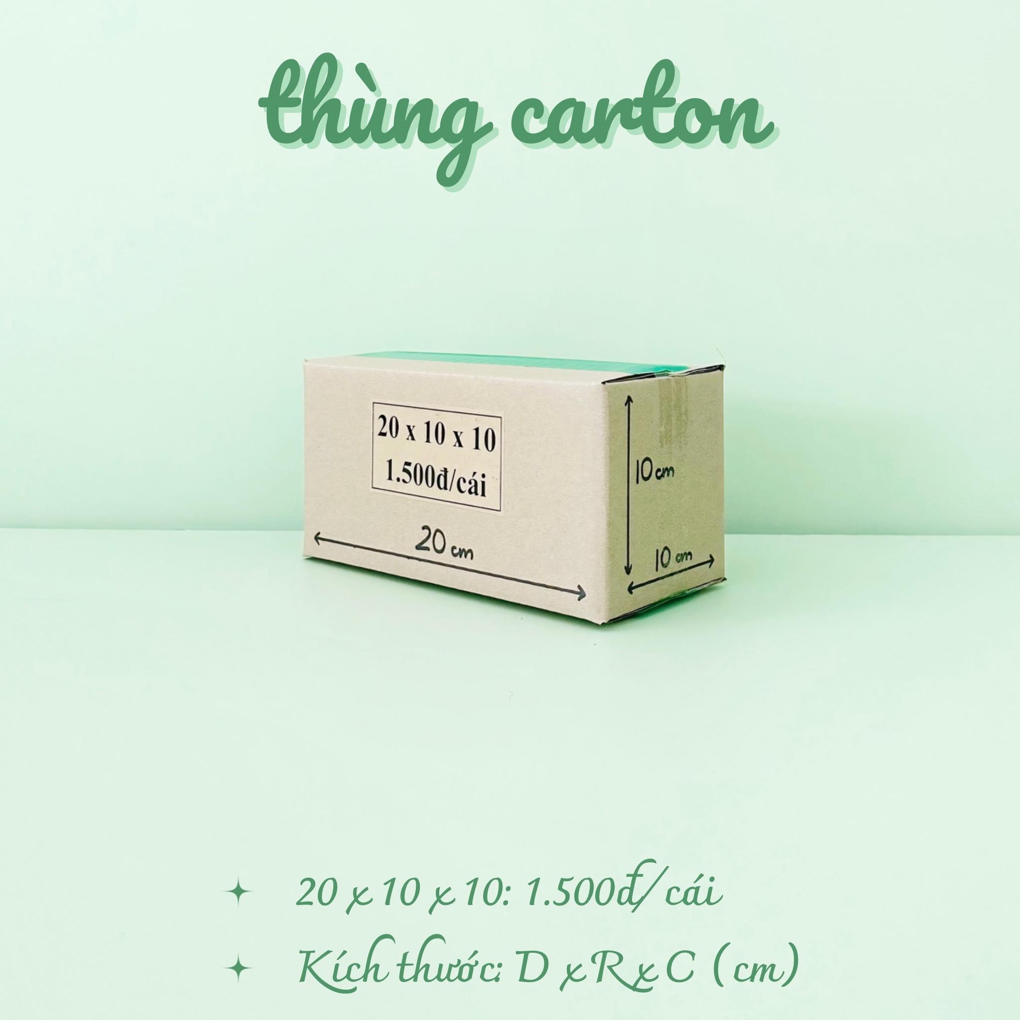 Kích thước 20x10x10 cm Combo 50 hộp carton đóng gói hàng hóa