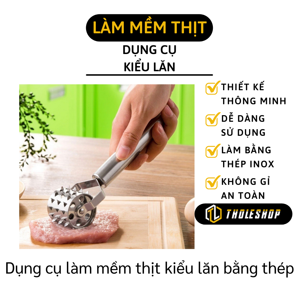 Dụng cụ làm mềm thịt - Dụng cụ làm mềm thịt kiểu lăn dễ sử dụng - Dụng cụ đâm mềm thịt cầm tay - Dụng cụ làm nhuyễn thịt