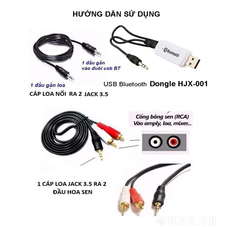 [HCM]Thiết bị kết nối âm thanh Usb Bluetooth HJX-001