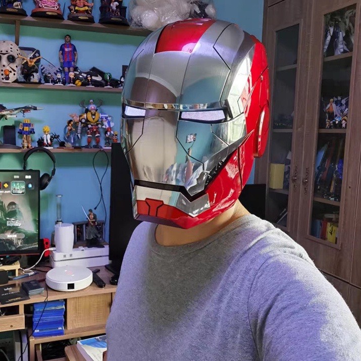sẵn hàng Nón Iron Man cảm ứng , Helmet iron man mk5 auto king chính hãng