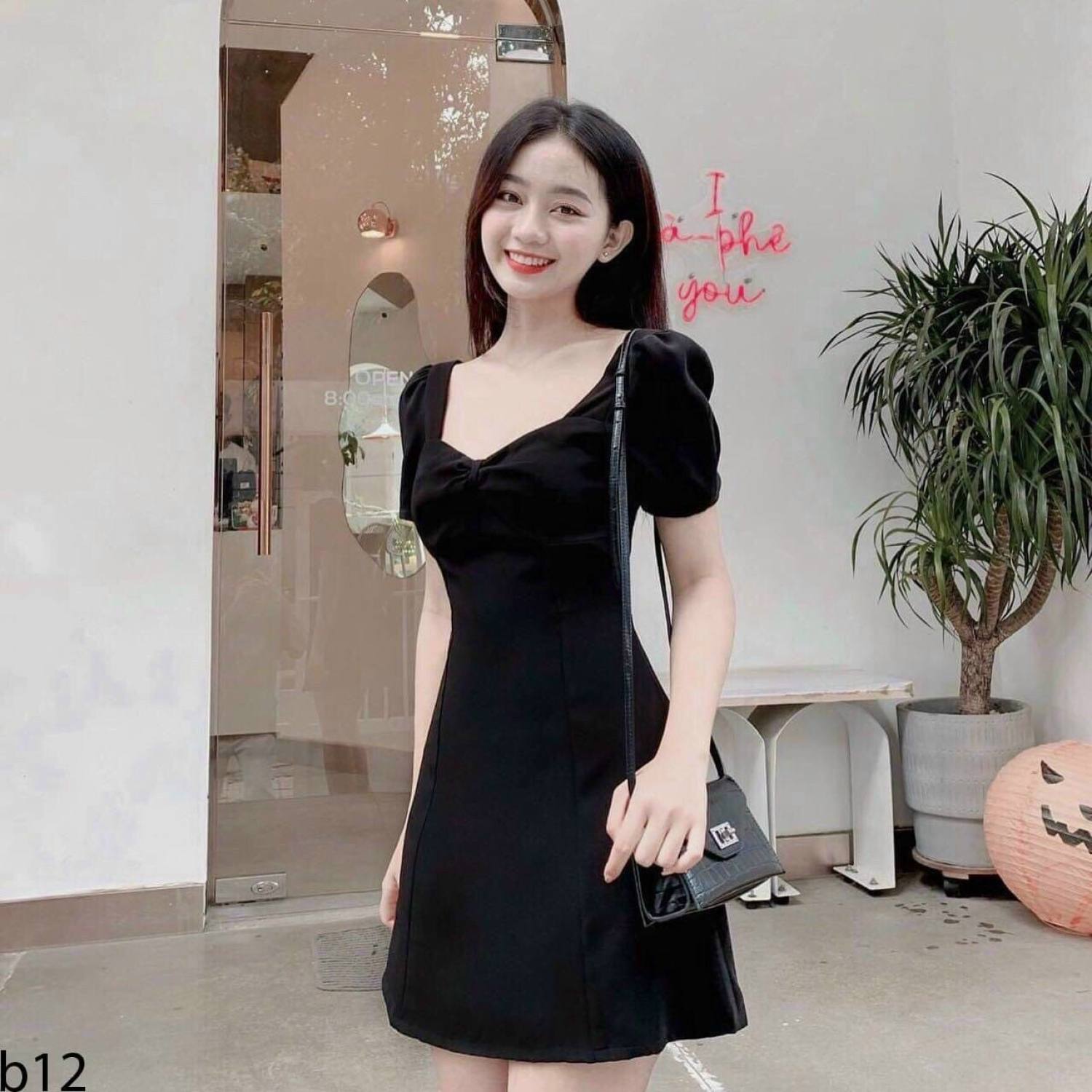 Đầm chữ a ngắn có mút ngực chất lụa cao cấp