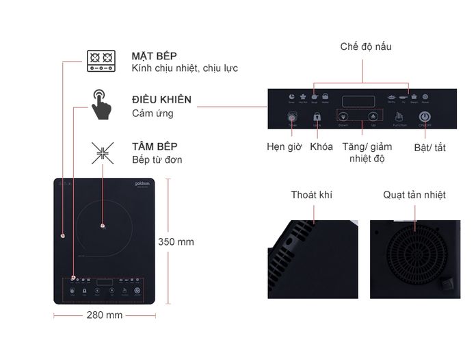 Bếp từ đơn Goldsun BA2101MT