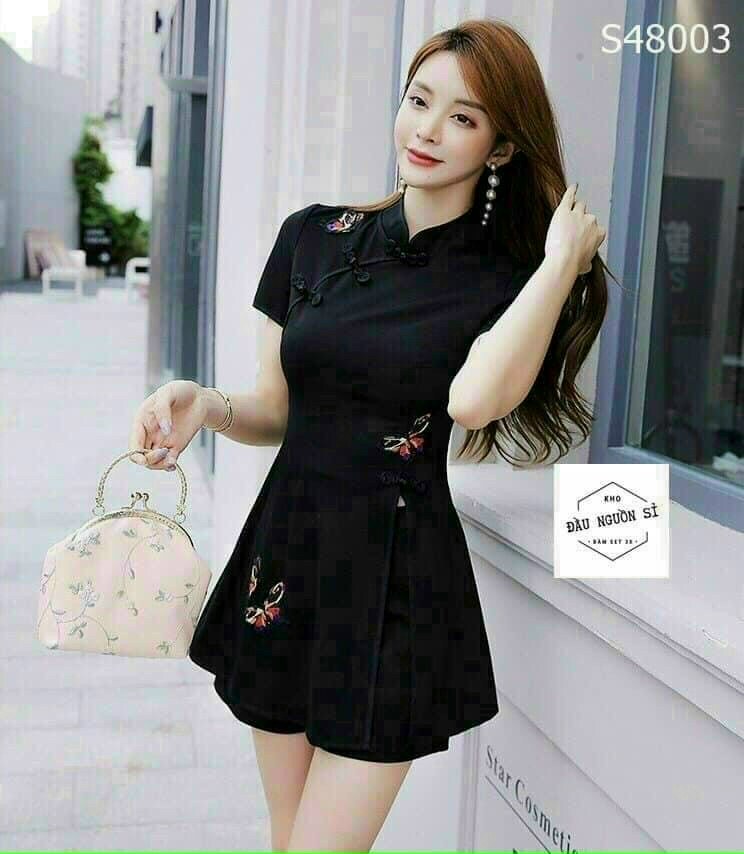 Sét Bộ Cổ Tàu Họa Tiết Bướm