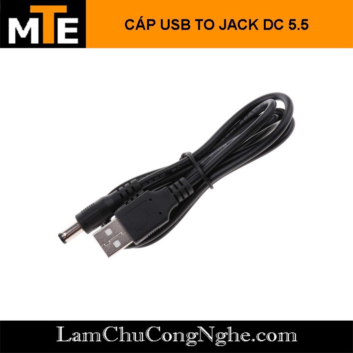 Cáp USB to Jack DC 5.5x2.1mm Đực
