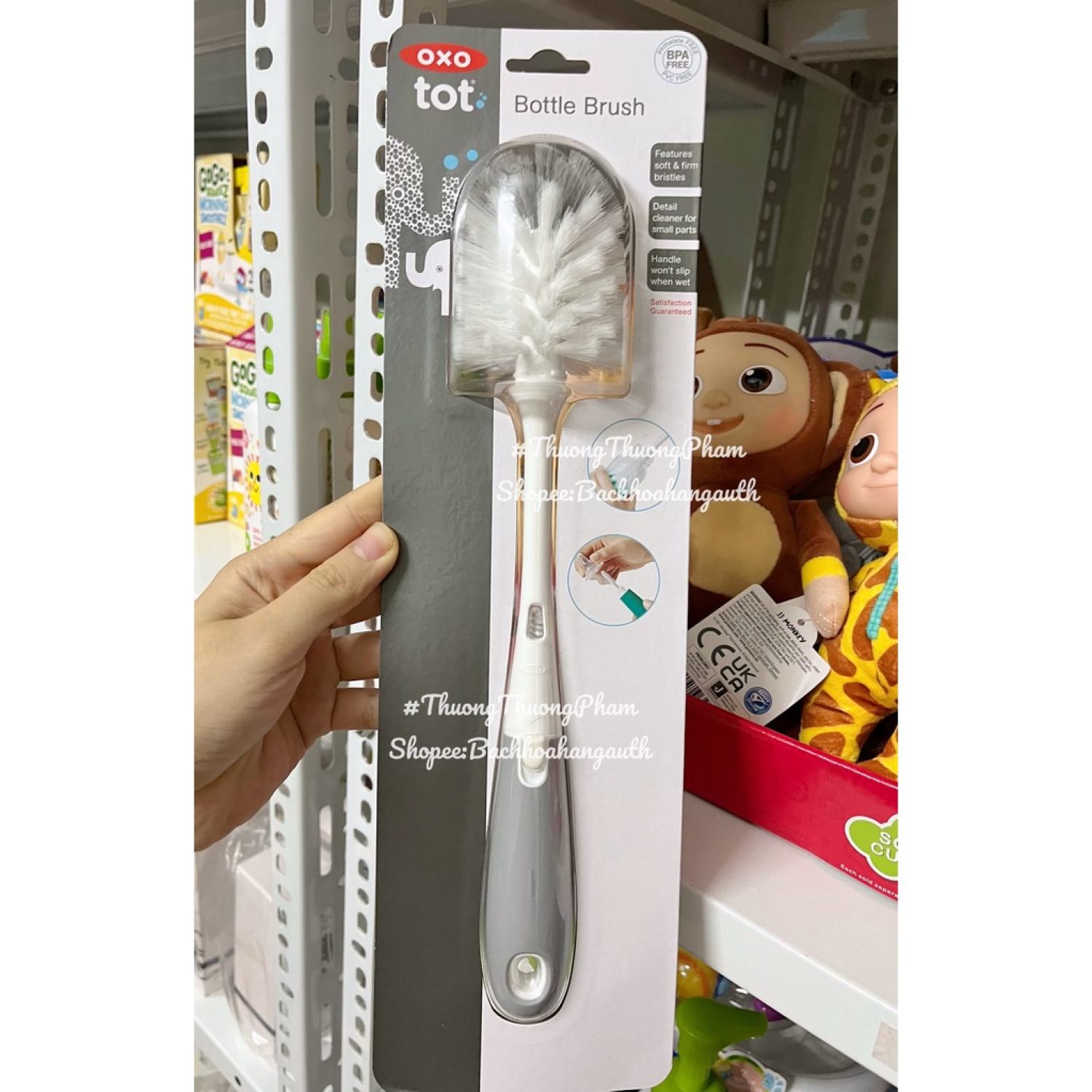 [ Hàng Mỹ ] Cọ rửa bình sữa, núm ti OXO TOT Bottle Brush