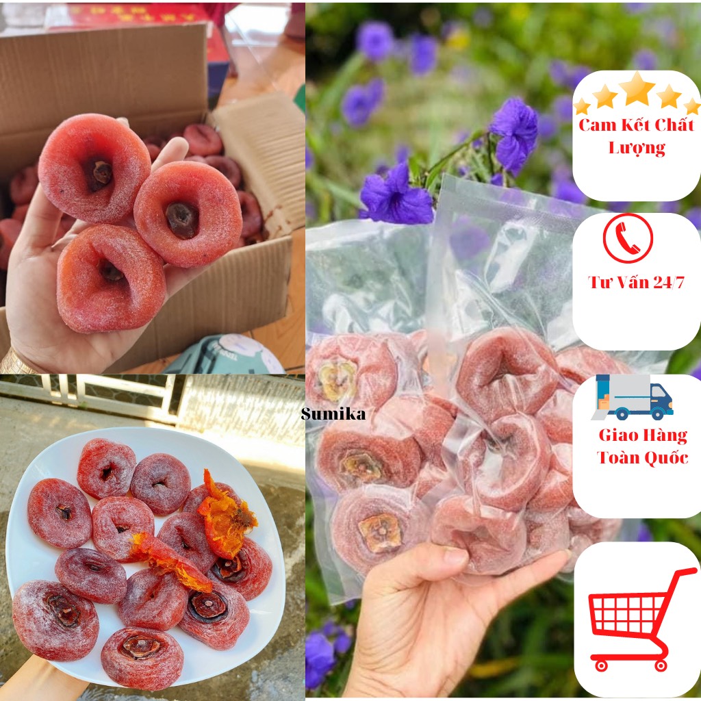 Hồng treo sấy gió , hồng chén sấy dẻo ,bịch 500gr