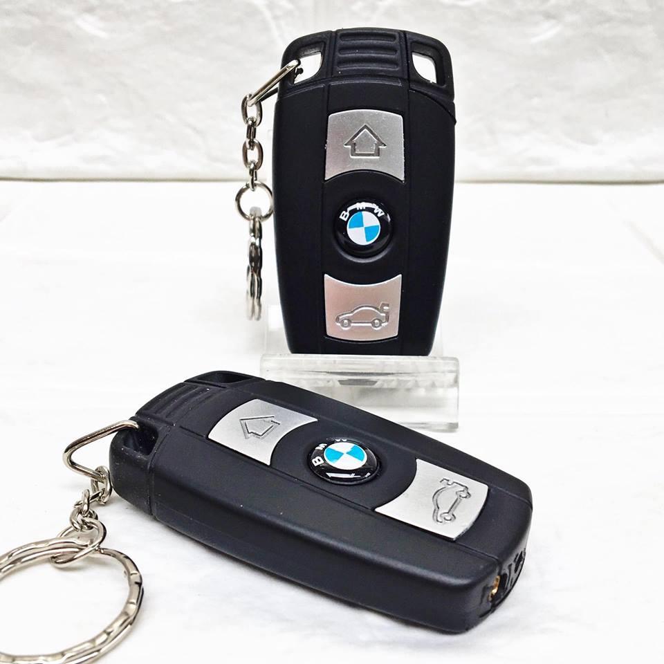Bật lửa gas móc khoá hình remote xe BMW TH183, có đèn pin
