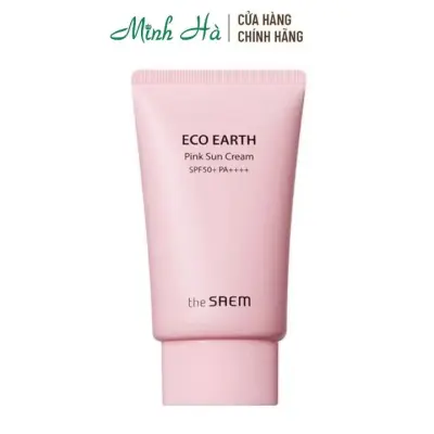kem chống nắng the saem Eco Earth Pink Sun Cream SPF50+ PA++++ 50g