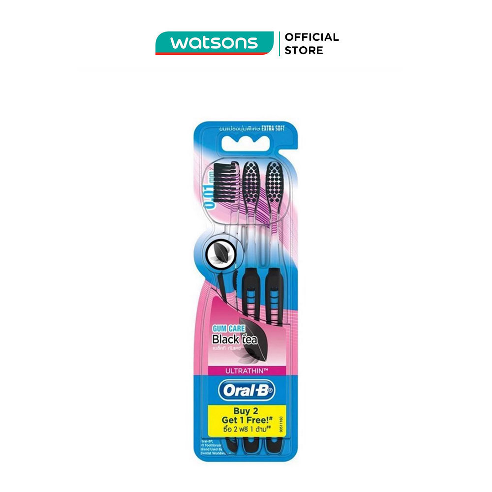 Bàn chải đánh răng oral-b trà đen vỉ 3