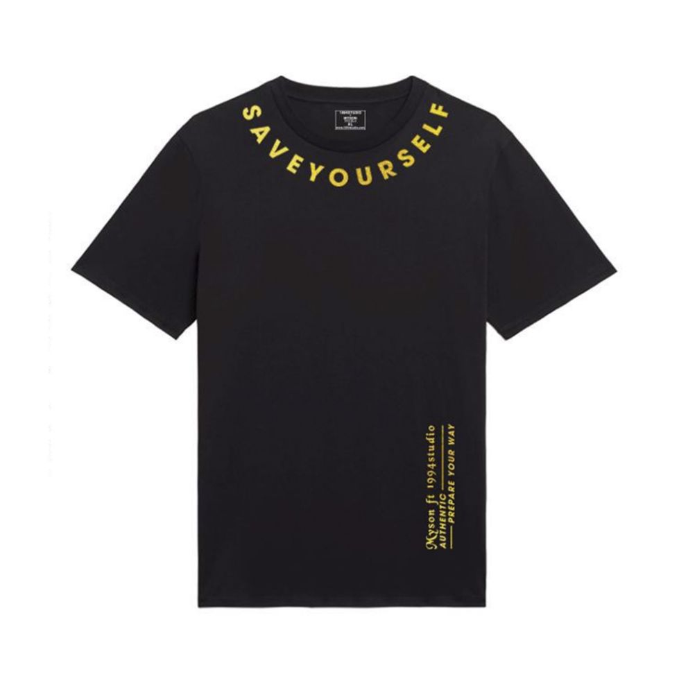 [HCM]Áo thun TAY NGẮN Save Yourself in nhũ vàng (in cao cấp) (TAY LỠ IB)