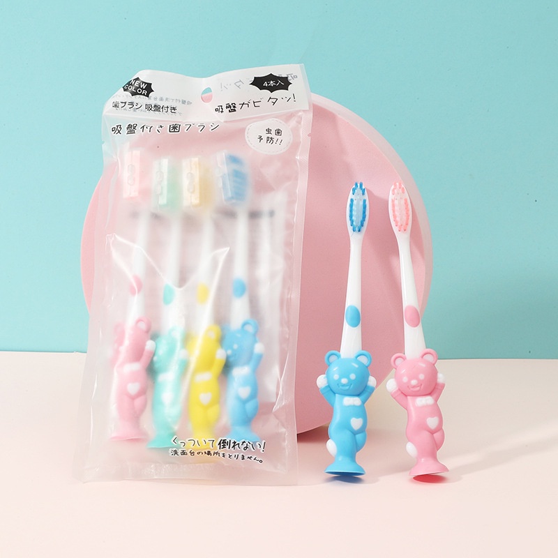 Set 4 bàn chải gấu thỏ siêu đáng yêu cho bé