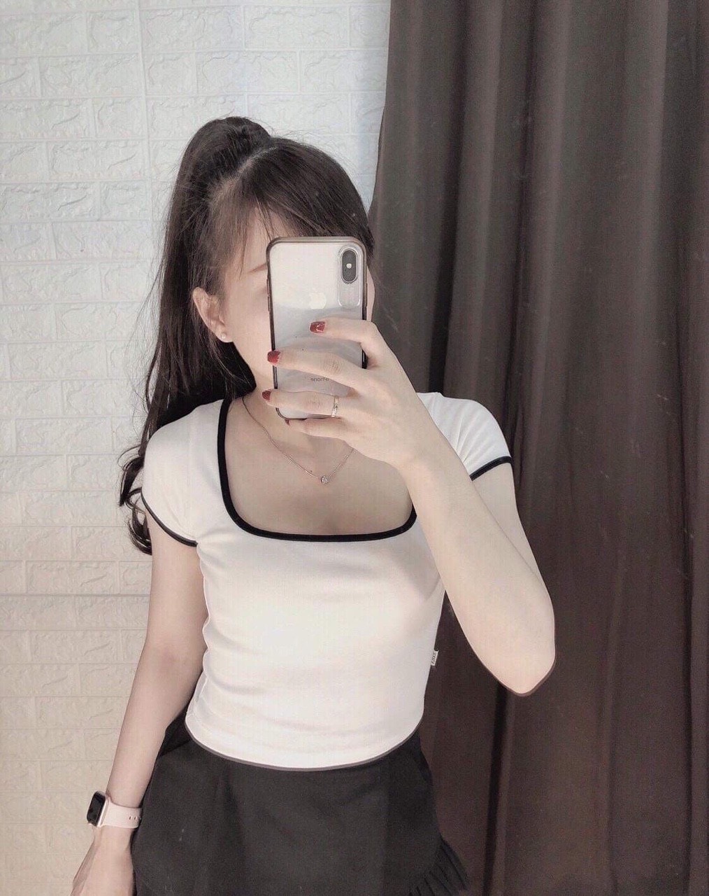 [HCM]ÁO THUN NỮ BORIP CÓ CỔ  VUÔNG FORM CROPTOP