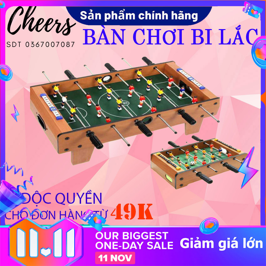 Bàn Bi Lắc,Banh Lắc Bóng Cỡ Lớn Có 4Tay – 6Tay Cầm Cao Cấp,Bằng Gỗ Vui Nhộn [ TẶNG 2 BÓNG]