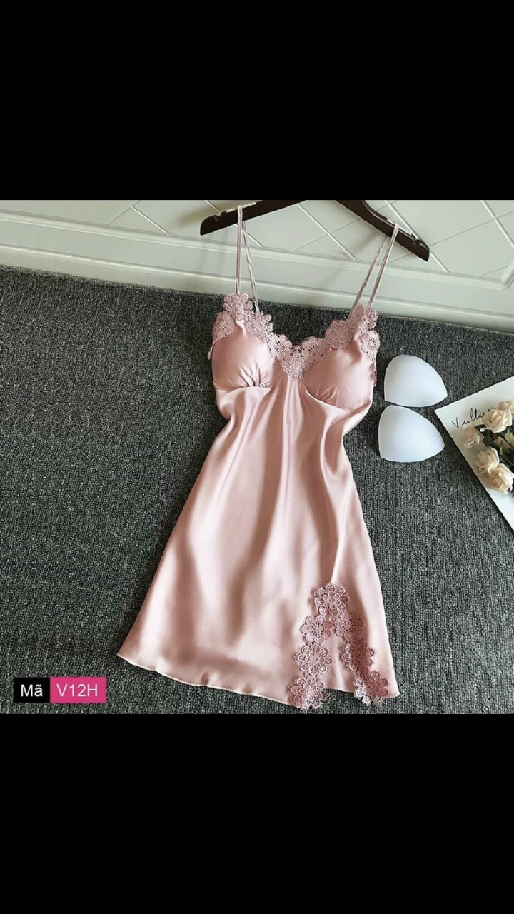ĐẦM NGỦ 2 DÂY CHẤT PHI LỤA CÓ MÚT NGỰC , PHỐI REN CỰC GỢI CẢM, XSDX