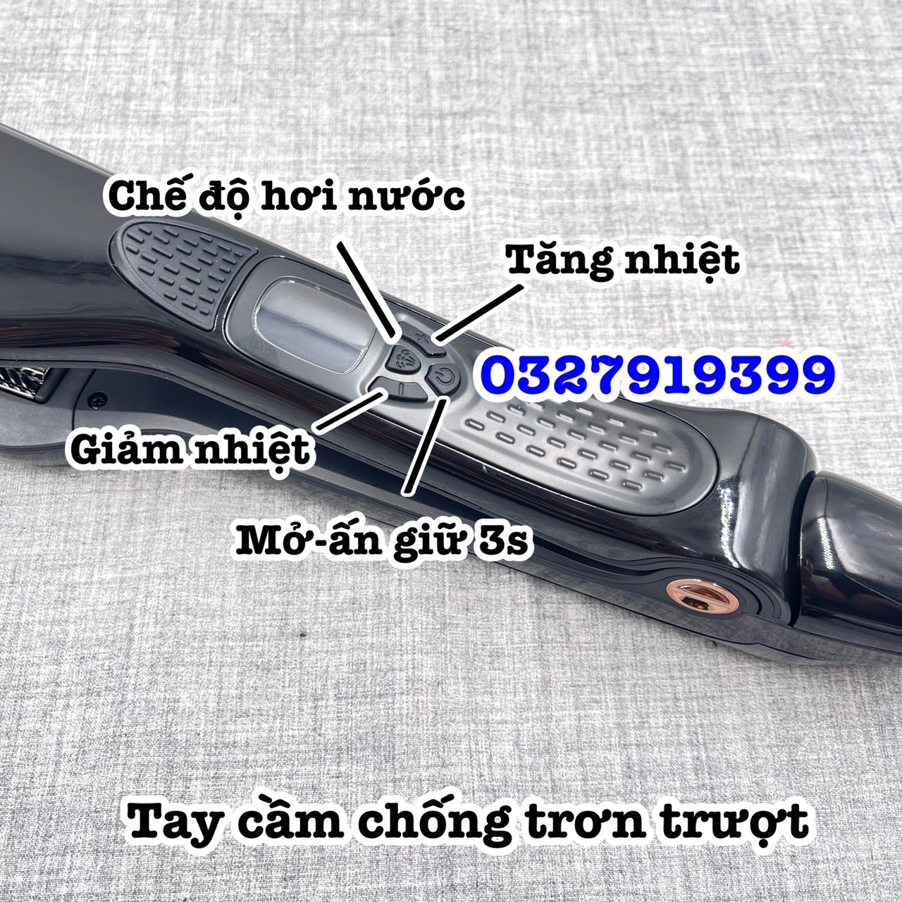 Steam Plus+ Máy Duỗi Tóc Hơi Nước Cao Cấp 250W 5 Mức Nhiệt Độ 150-230 Độ C Chất Liệu Gốm Ceramic Chống Dính An Toàn Bền Bỉ Có Lỗ Thoát Hơi Nước Và Lược Chải Mượt