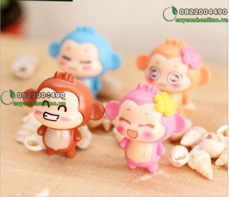 Khỉ con ngộ nghĩnh may mắn đồ trang trí tiểu cảnh nhỏ