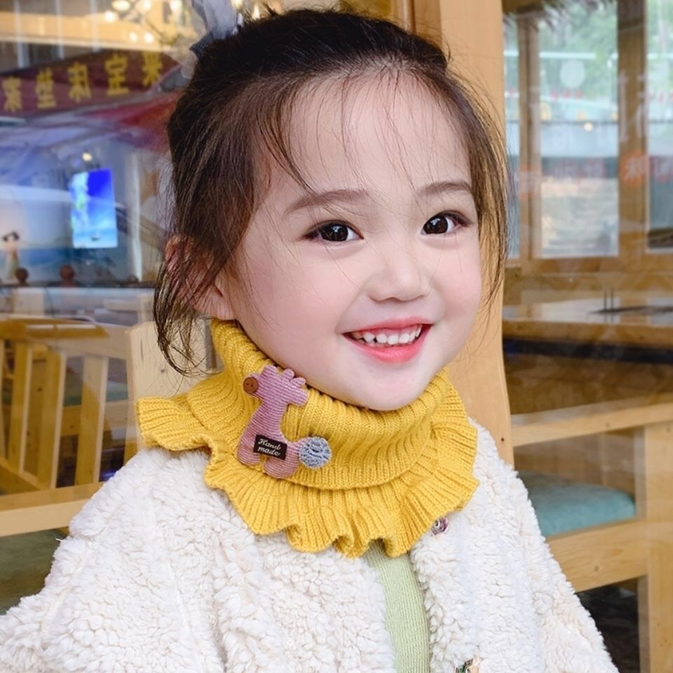 Khăn len cổ nhún dạng ống hình hươu