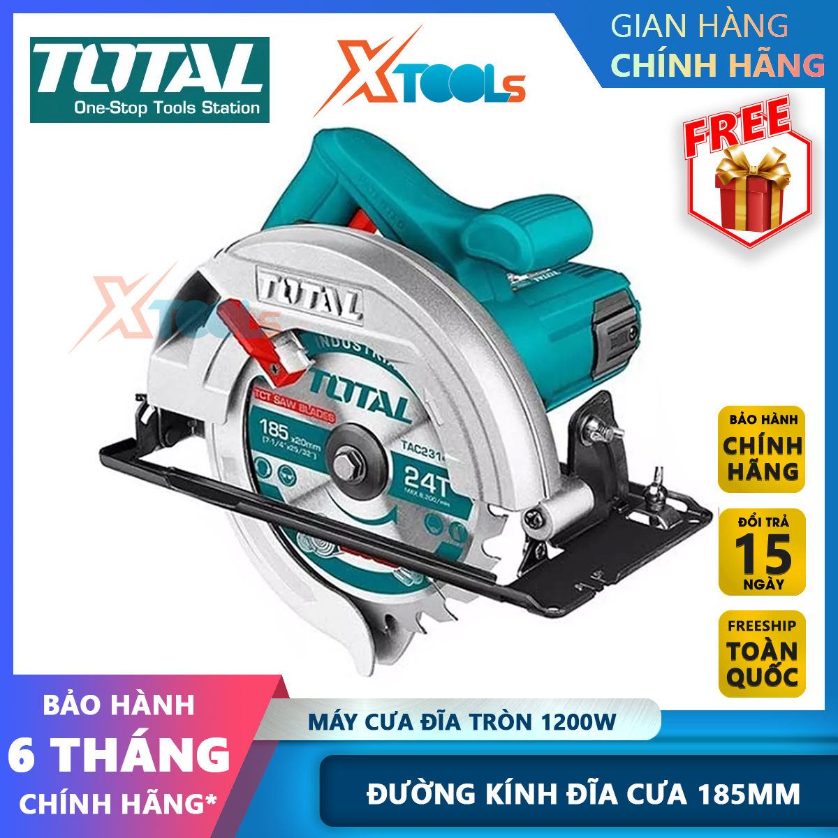 Máy cưa đĩa tròn Total Máy cưa gỗ đĩa tròn 1200W-2200W 220V máy cưa bàn đa năng điều chỉnh góc cắt và hướng cắt XTOOLs