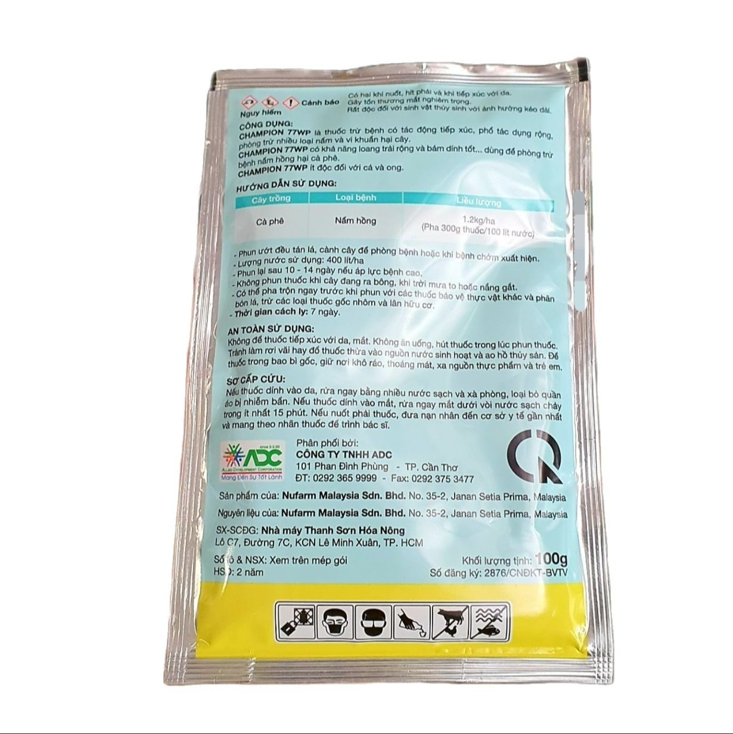(Combo 10 gói) Thuốc trừ bệnh Champion 77WP (Gói 100gr)