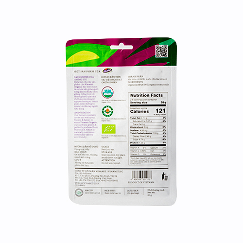 Mít sấy Organic nước cốt dừa 80g