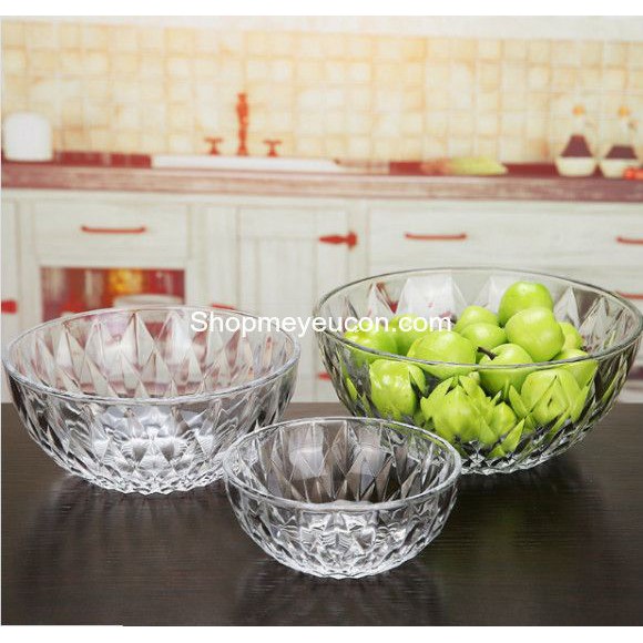 Bát Tô Thủy Tinh Họa Tiết Kim Cương Thái Lan
