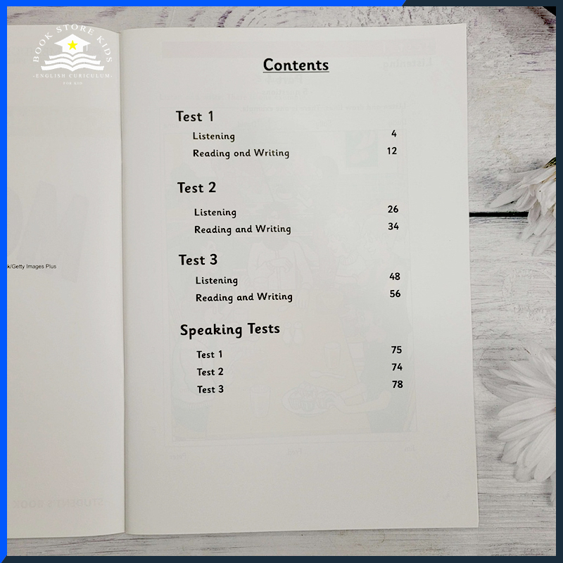 Test Mover Level 1,2,3 (tùy chọn) cho bé tặng kèm file nghe.