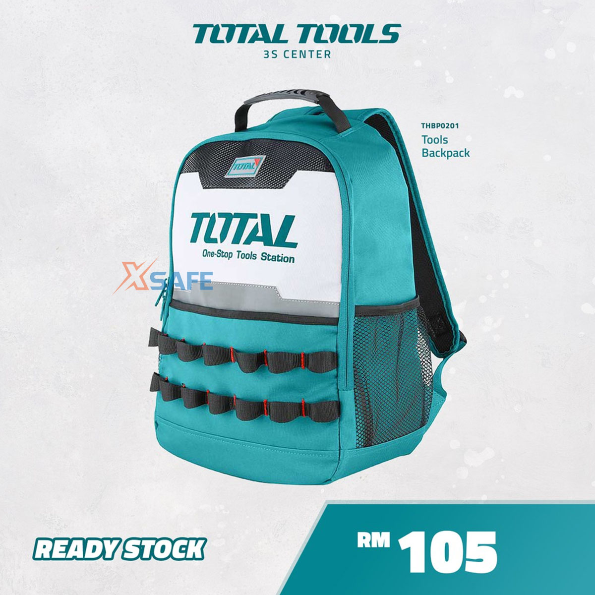 Balo tool total THBP0201. Tool bag material polyester Oxford 600D should backpack not only has good water resistance which also can resist stains naturally, keep the product always nice durable-distribution genuine xsafe