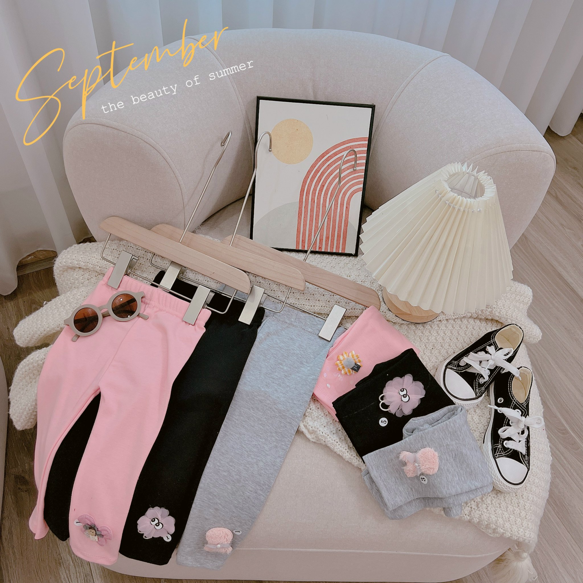 Combo 3 quần legging dài bé gái 8-32kg