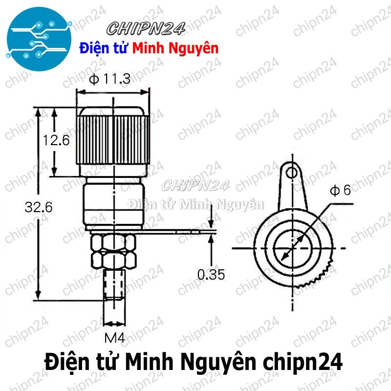 [2 cái] (F108.3) Đầu Jack chuối JS-910B 4mm Đỏ - HH004019
