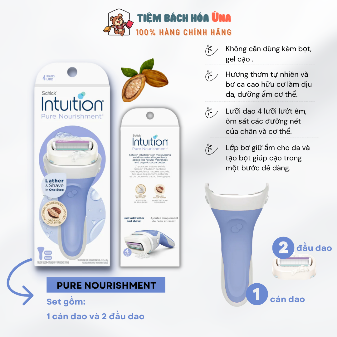 Dao cạo đầu bơ SCHICK Intuition và lưỡi thay thế