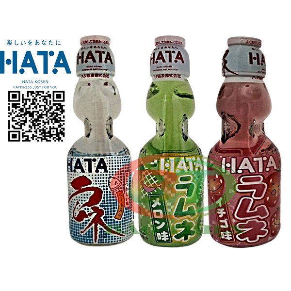 Japanese Ramune Hata Water in 200ml Glass Bottle