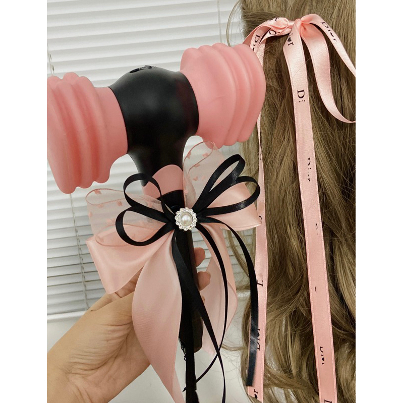 Nơ gắn lightstick kpop đính đá, phụ kiện trang trí lightstick handmade BOT DORIS
