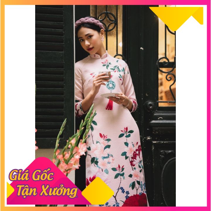 Áo Dài Cách Tân Chất Lụa Nhật Co Giãn 4 Chiều, Mềm, Mịn