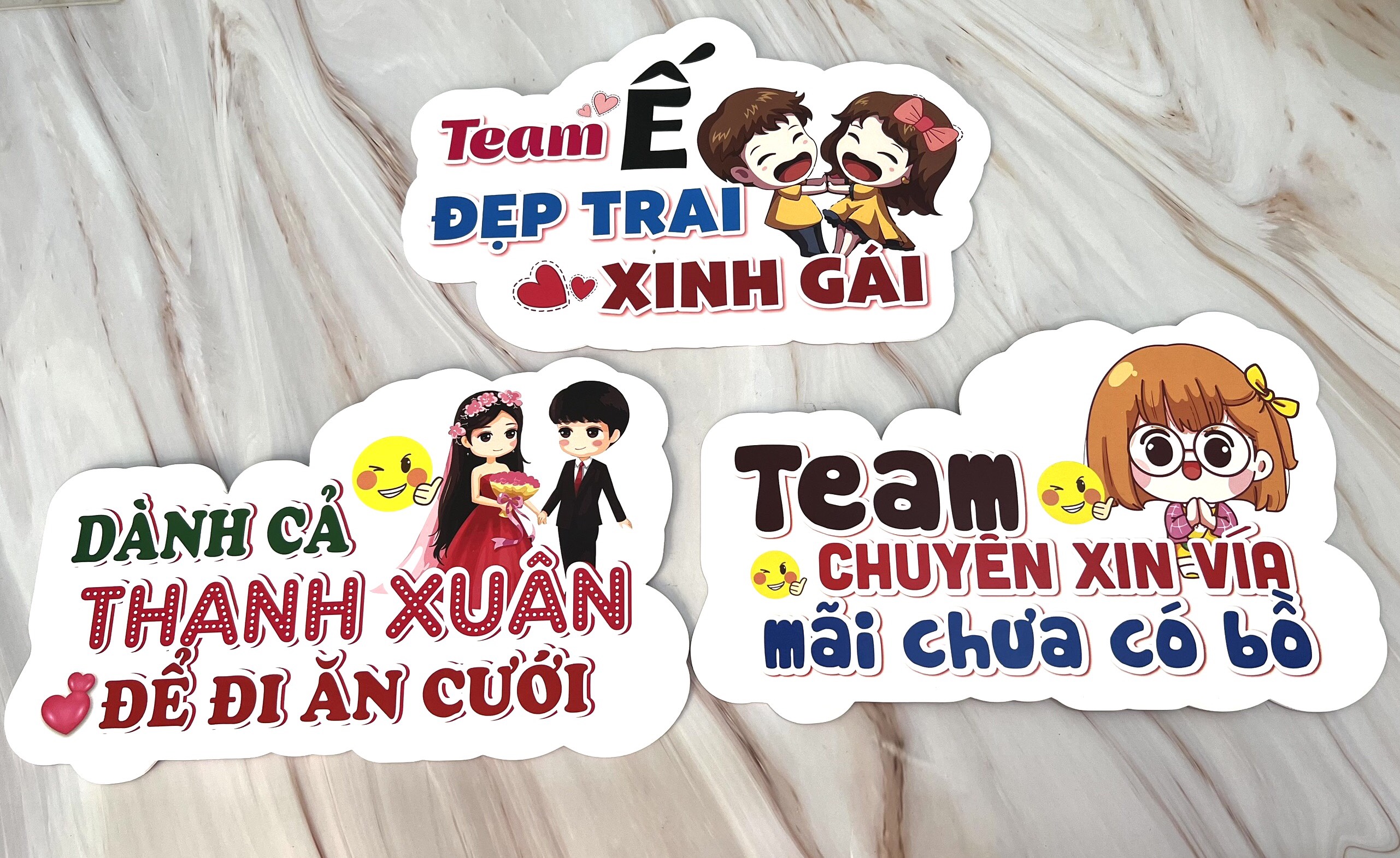 Combo 3 hashtag cầm tay đám cưới