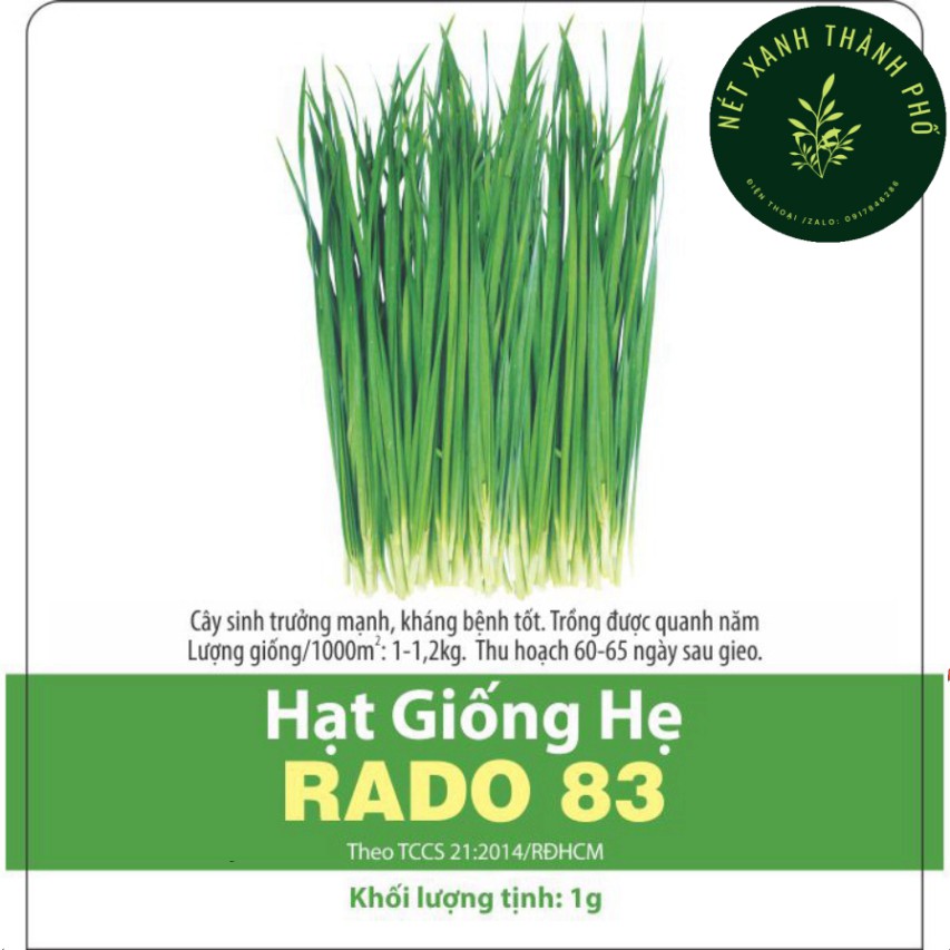 [GIAO HÀNG 2 GIỜ] Hạt giống Hẹ Lá, Hẹ Ta chịu nhiệt 1gr