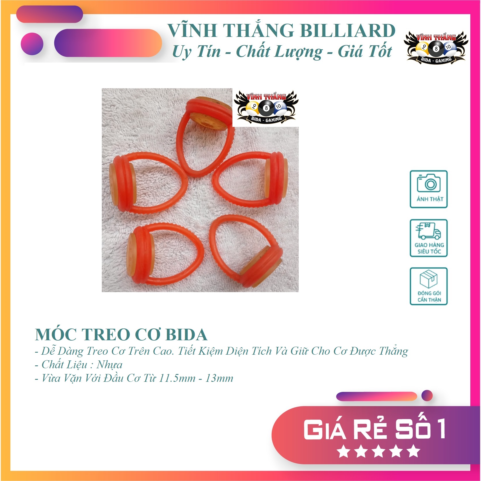 Móc Treo Cơ Bida (Móc Treo Gậy Bida) - Treo Thẳng Đứng Giúp Giữ Độ Thẳng Của Cơ
