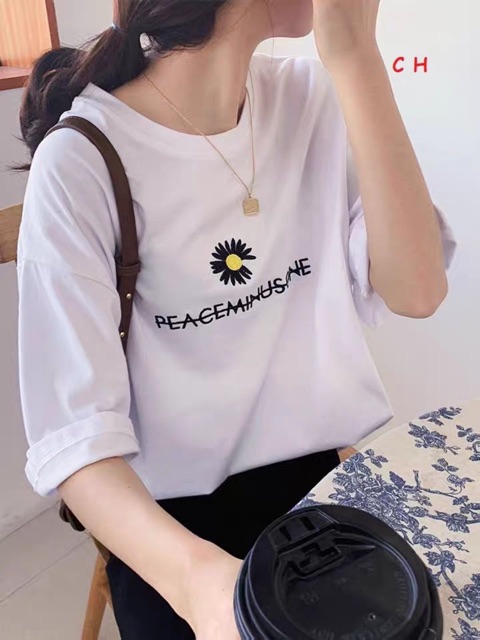 Áo Hoa Cúc Nhỏ Gạch Chữ