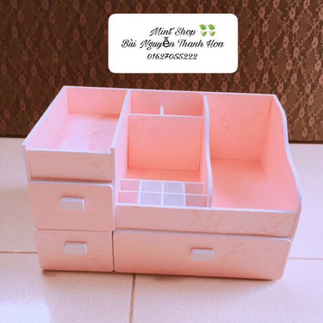 Kệ tủ đựng mĩ phẩm max hồng phấn 35cm