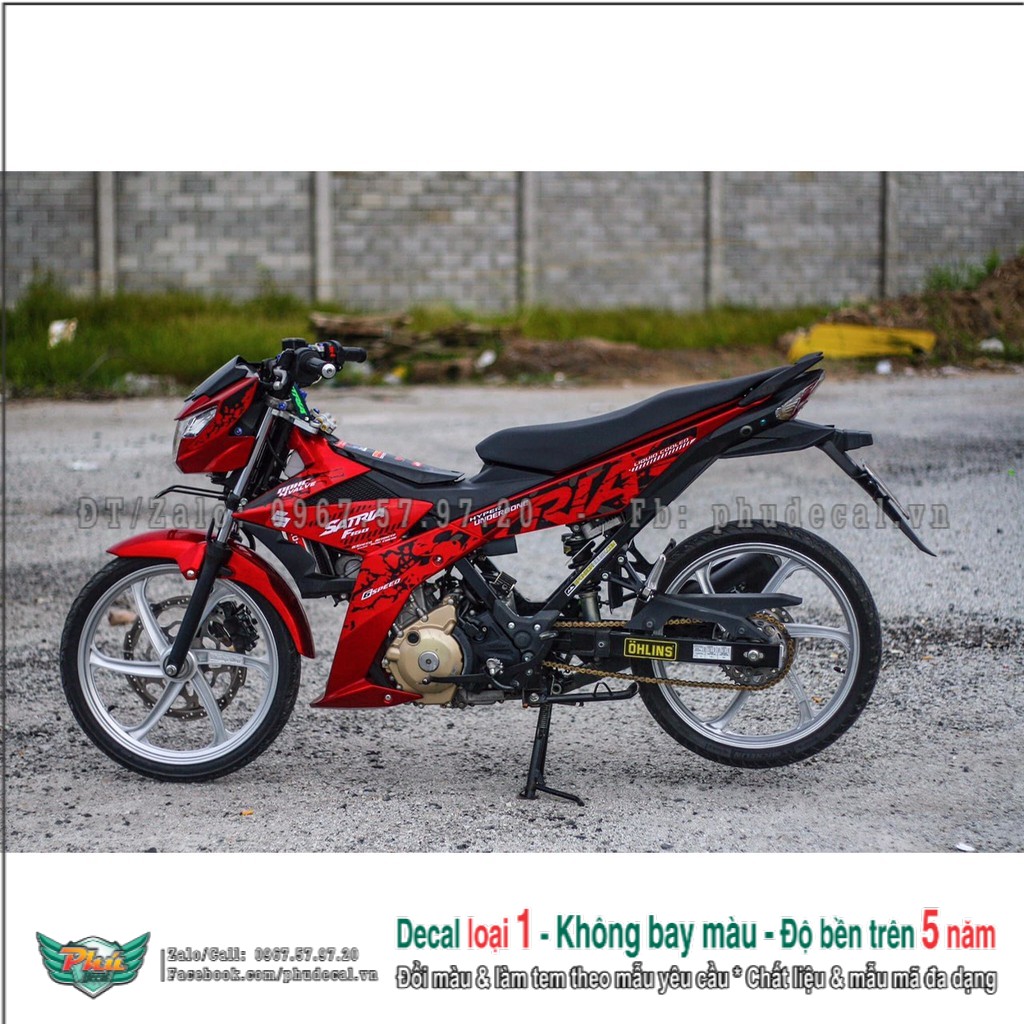 Tem rời Satria Đỏ đen Rời Hàng loại 1.