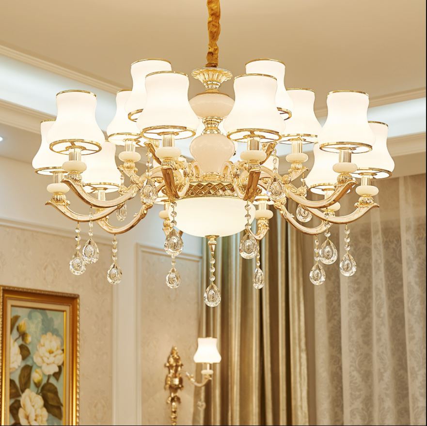 Đèn chùm BASILL kiểu dáng sang trọng 15 tay hiện đại kèm bóng led nến cao cấp