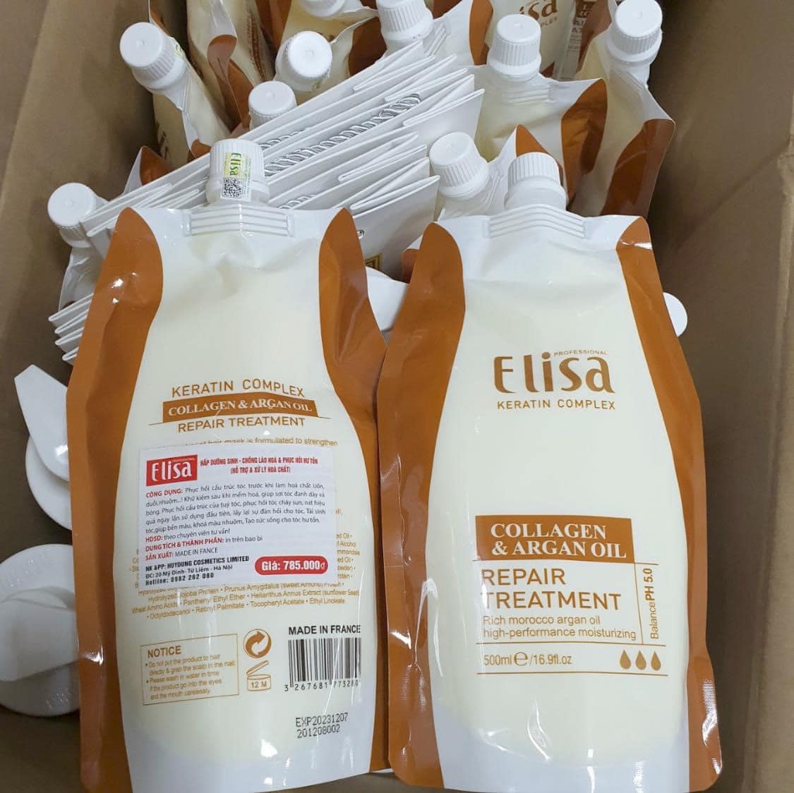 Dầu Hấp Tóc Elisa Collagen & Argan Oil 500ml