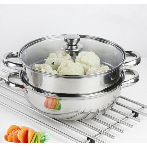 Nồi hấp xửng 2 tầng size 28 cm cao cấp