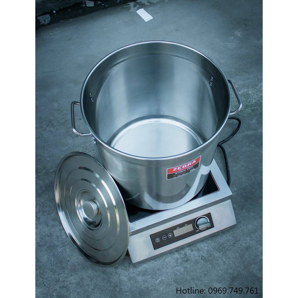 Nồi inox 50L Zebra - nồi hầm xương đa năng có nhận bếp từ 40x40cm