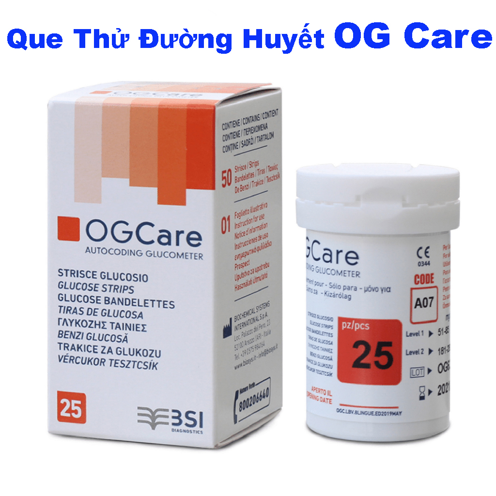 Que Thử Đường Huyết OG Care (Hộp 25 - Hộp 50 Que)