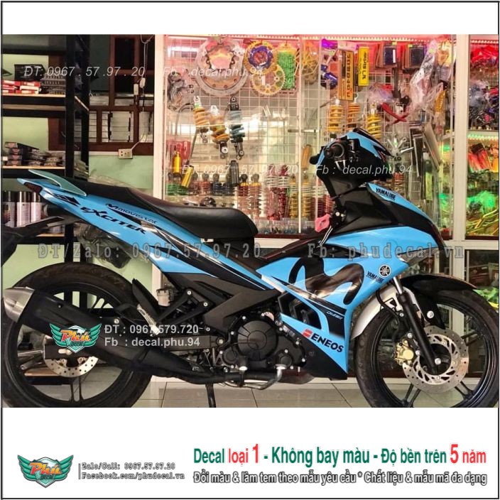 Tem rời ex exciter 150 movistar xanh ngọc đen hàng loại 1.