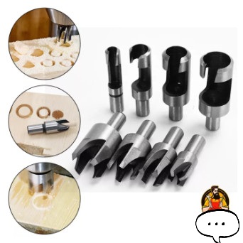 BỘ 8 MŨI KHOAN KHOÉT LẤY CHỐT GỖ, NÚT GỖ