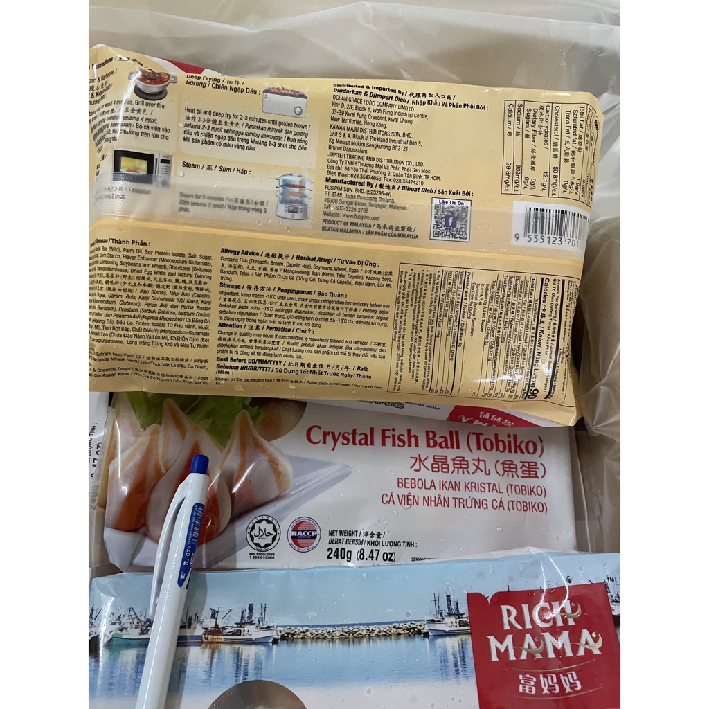 CÁ VIÊN TOBIKO hiệu RICHMAMA 240Gr (chỉ giao Nowship tại tp HCM)