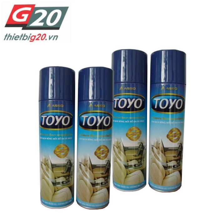 Chai xịt đánh bóng,làm sạch, vệ sinh bề mặt, dưỡng bóng, tẩy vết bẩn trên ô tô xe máy TOYO 500ML
