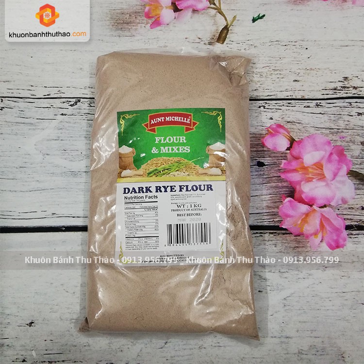Bột mì đen nguyên cám hữu cơ nhập khẩu Úc Aunt Michelle gói 1kg