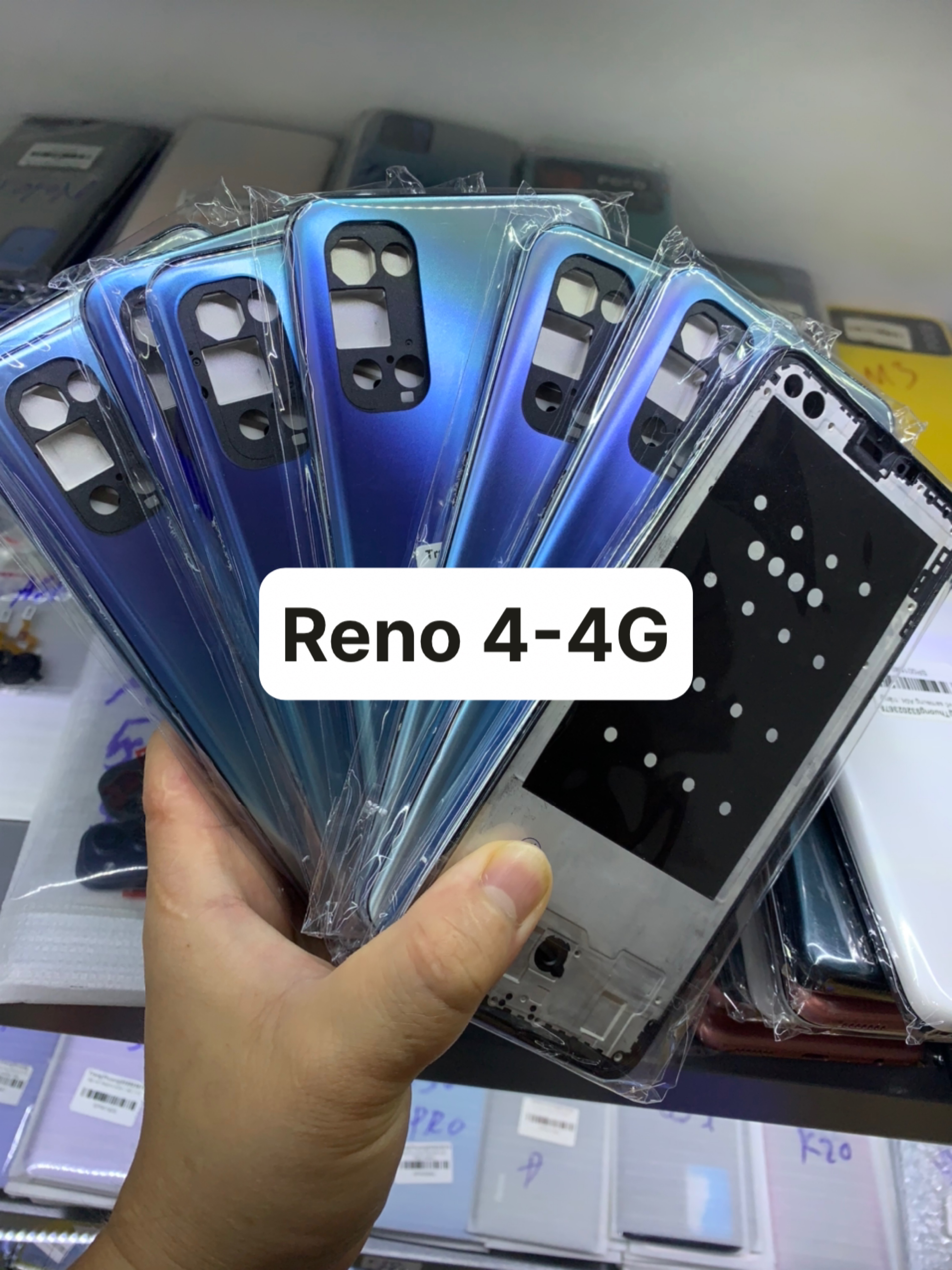Bộ xương vỏ oppo Reno 4 - 4G ( Gồm khung xương, viền, lưng, phím bấm, khay sim )